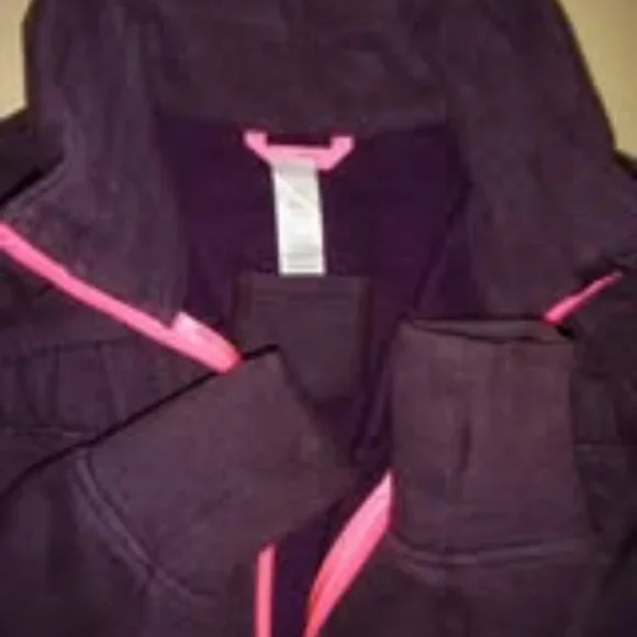 Ivivva Girl by Lululemon 🍋Cuddle me zip up jacket purple thumbholes size 14 - Picture 5 of 6